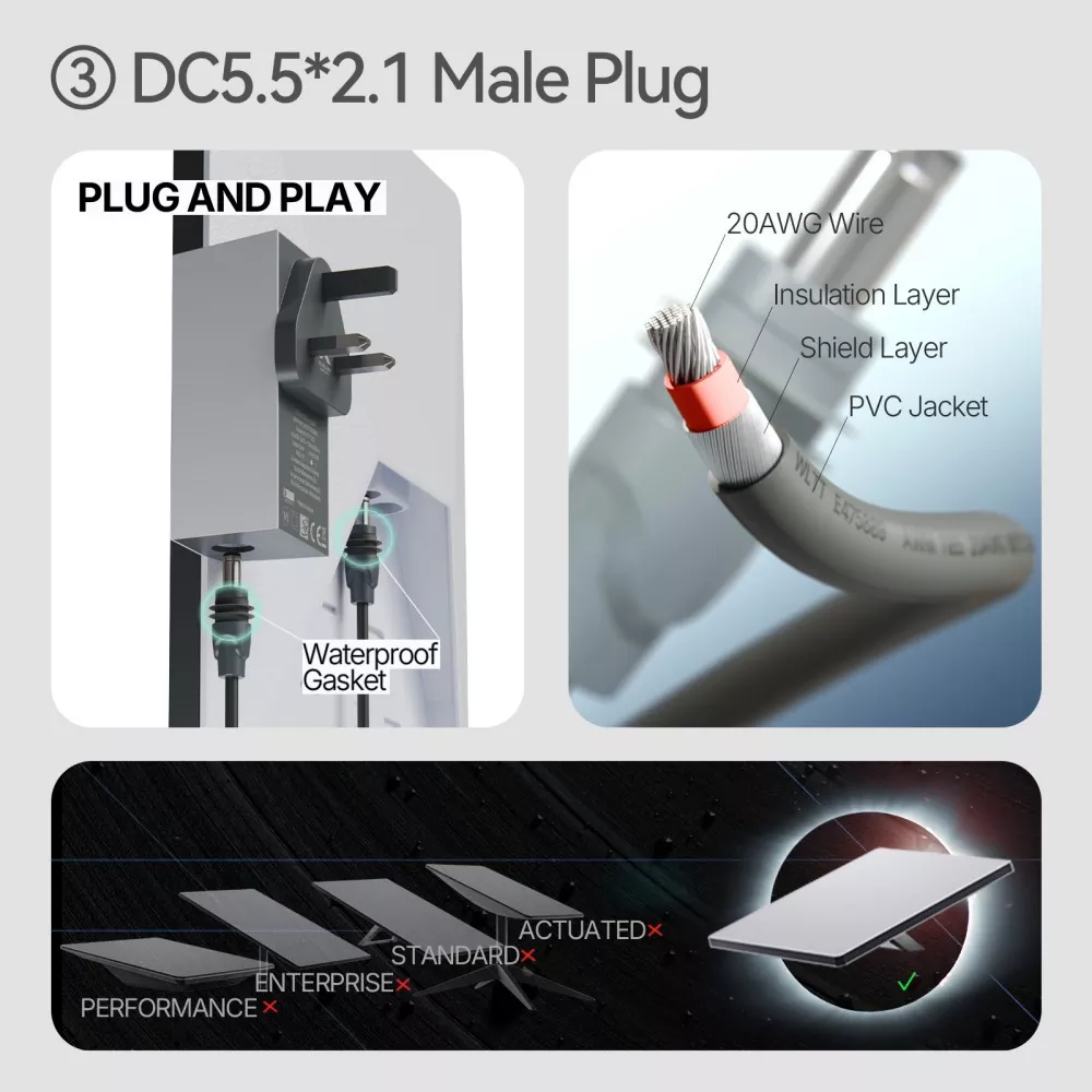 3-in-1 Starlink DC to USB-C Car Charger Cable