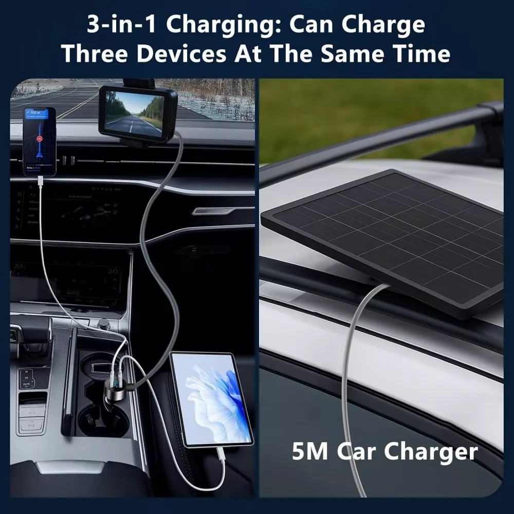 3-in-1 Starlink DC to USB-C Car Charger Cable