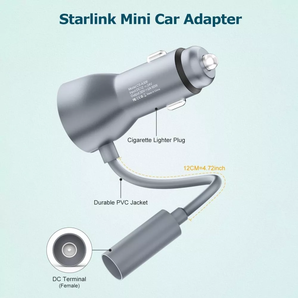 Starlink Mini DC Power Adapter